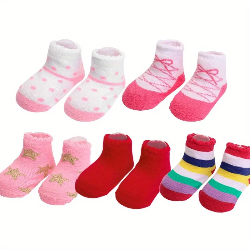 Children's Socks for Girls Boys Non-slip Print Cotton Toddler Baby