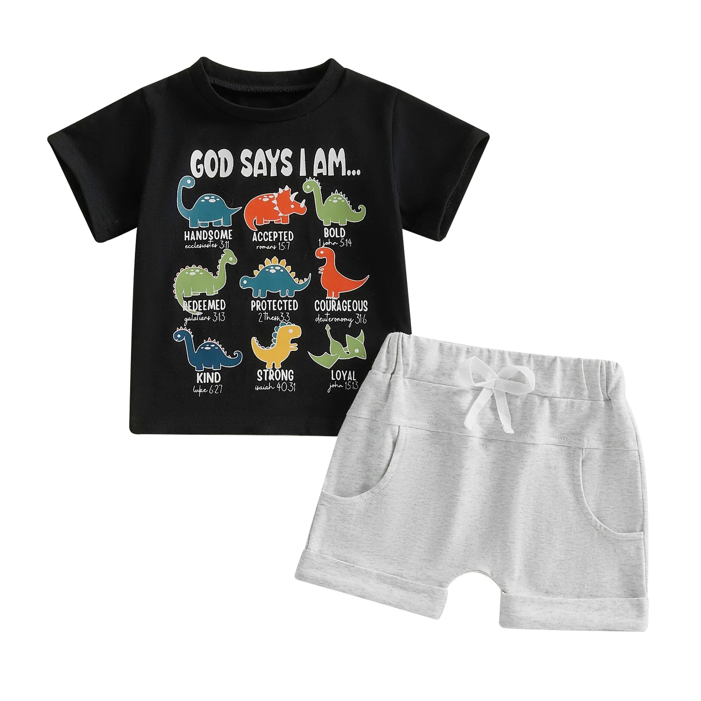 Dinosaur Print Top and Shorts