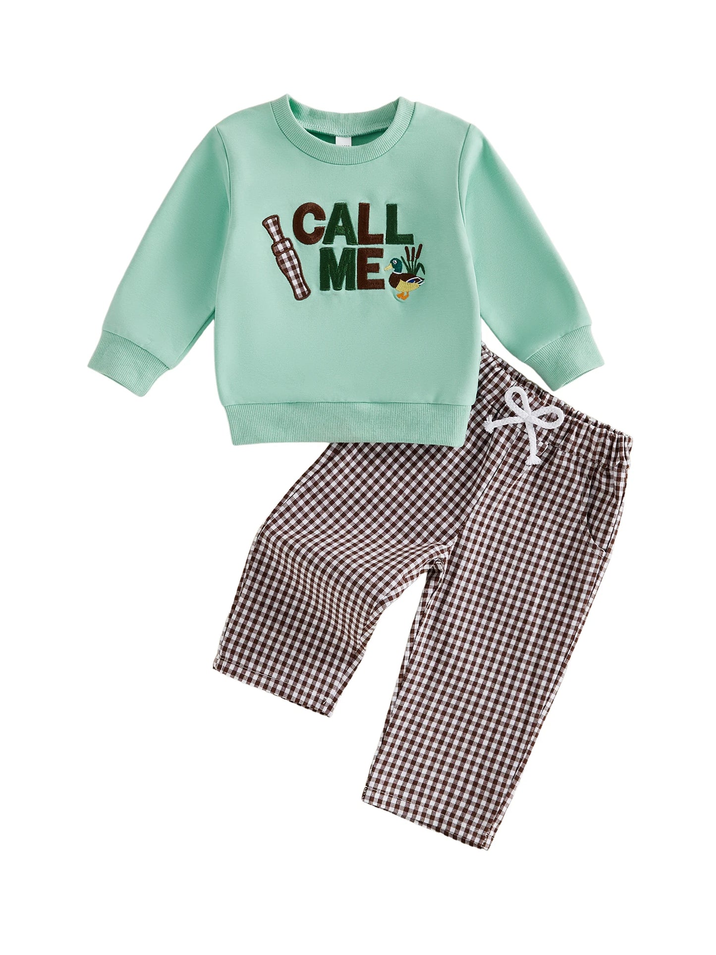 Duck Embroidery Long Sleeve Sweatshirt