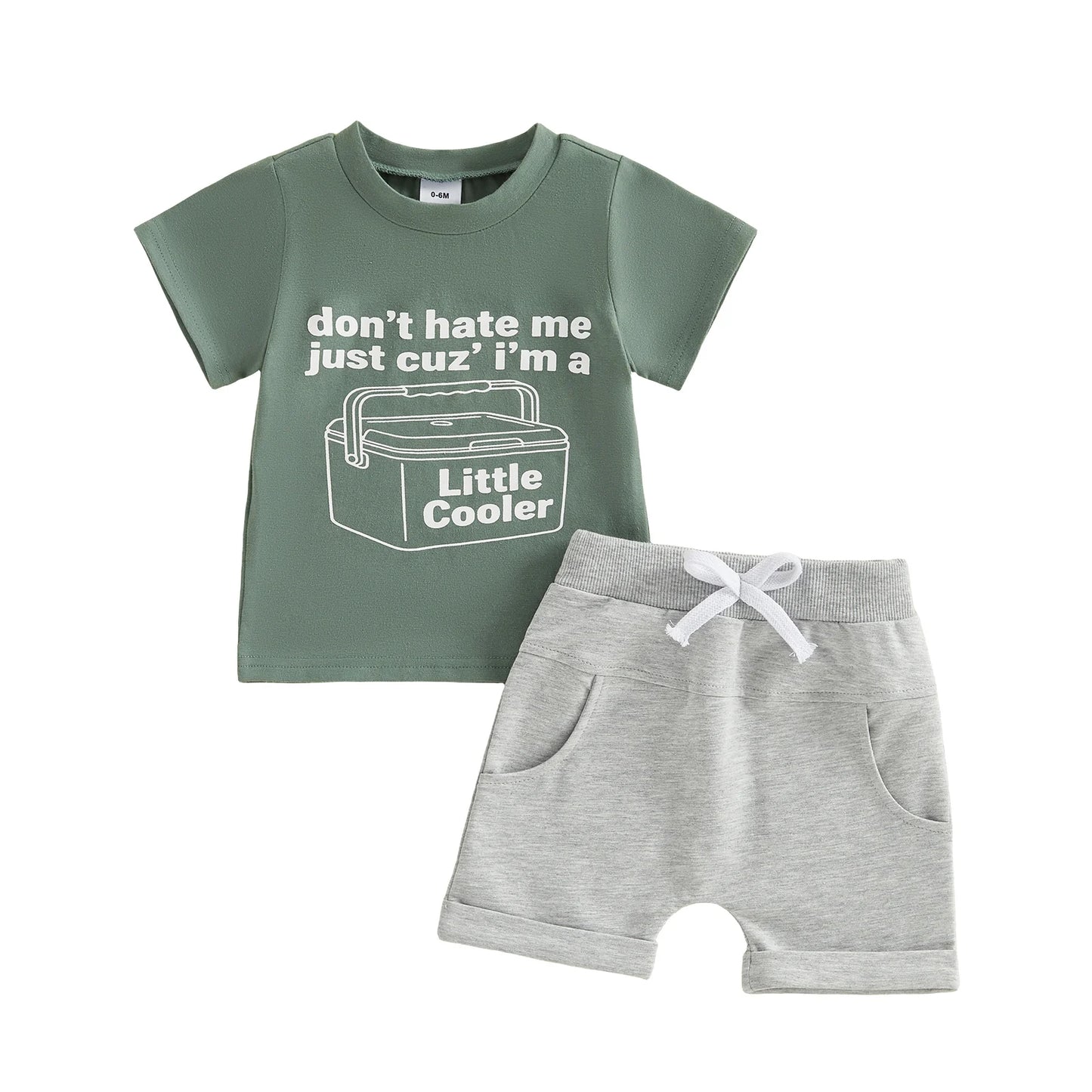 Boy's Printed Crew Neck T-shirt and Matching Shorts