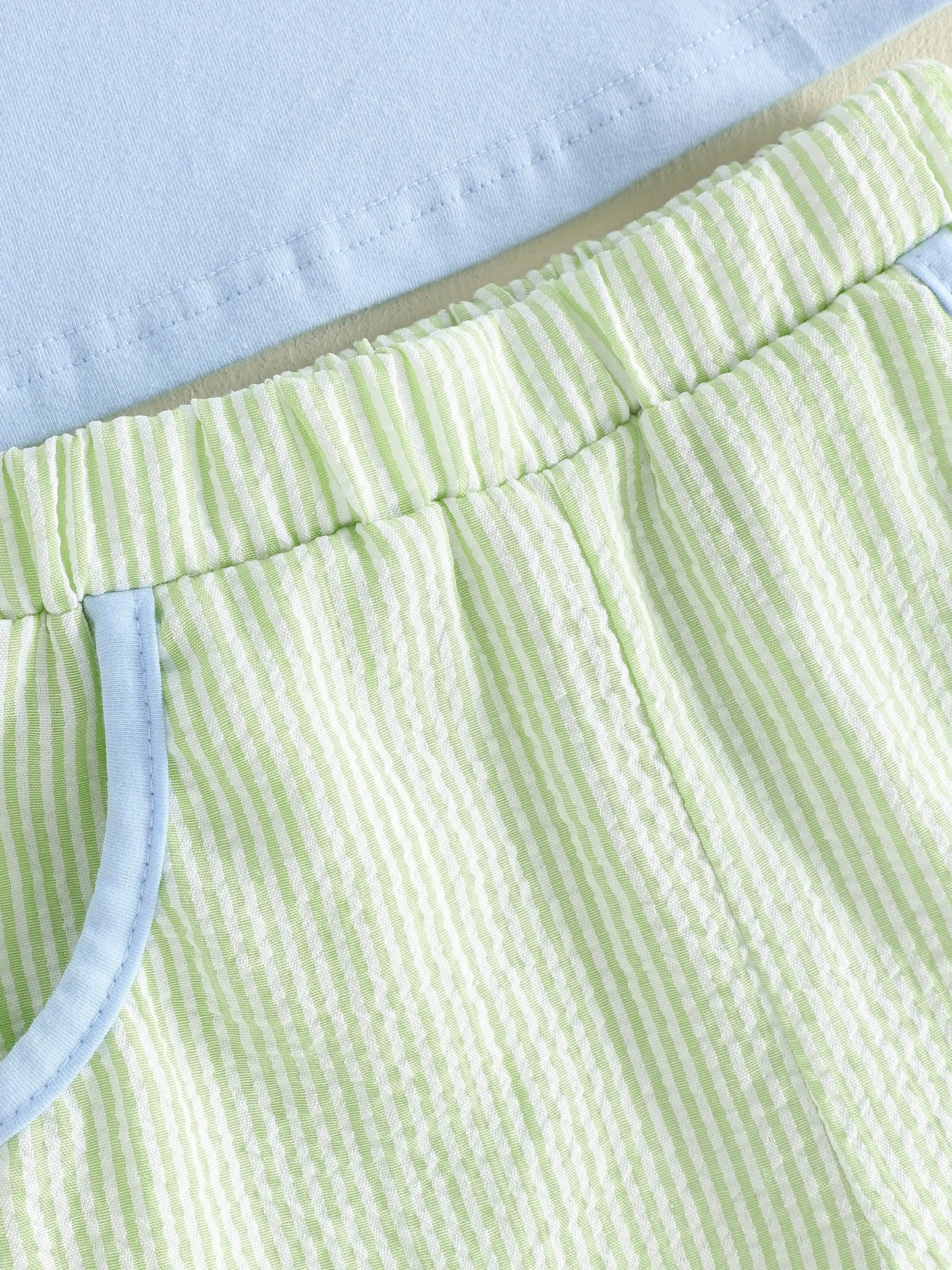 Boys Beach Theme Tee and Shorts Set with Sea Animal Embroidery