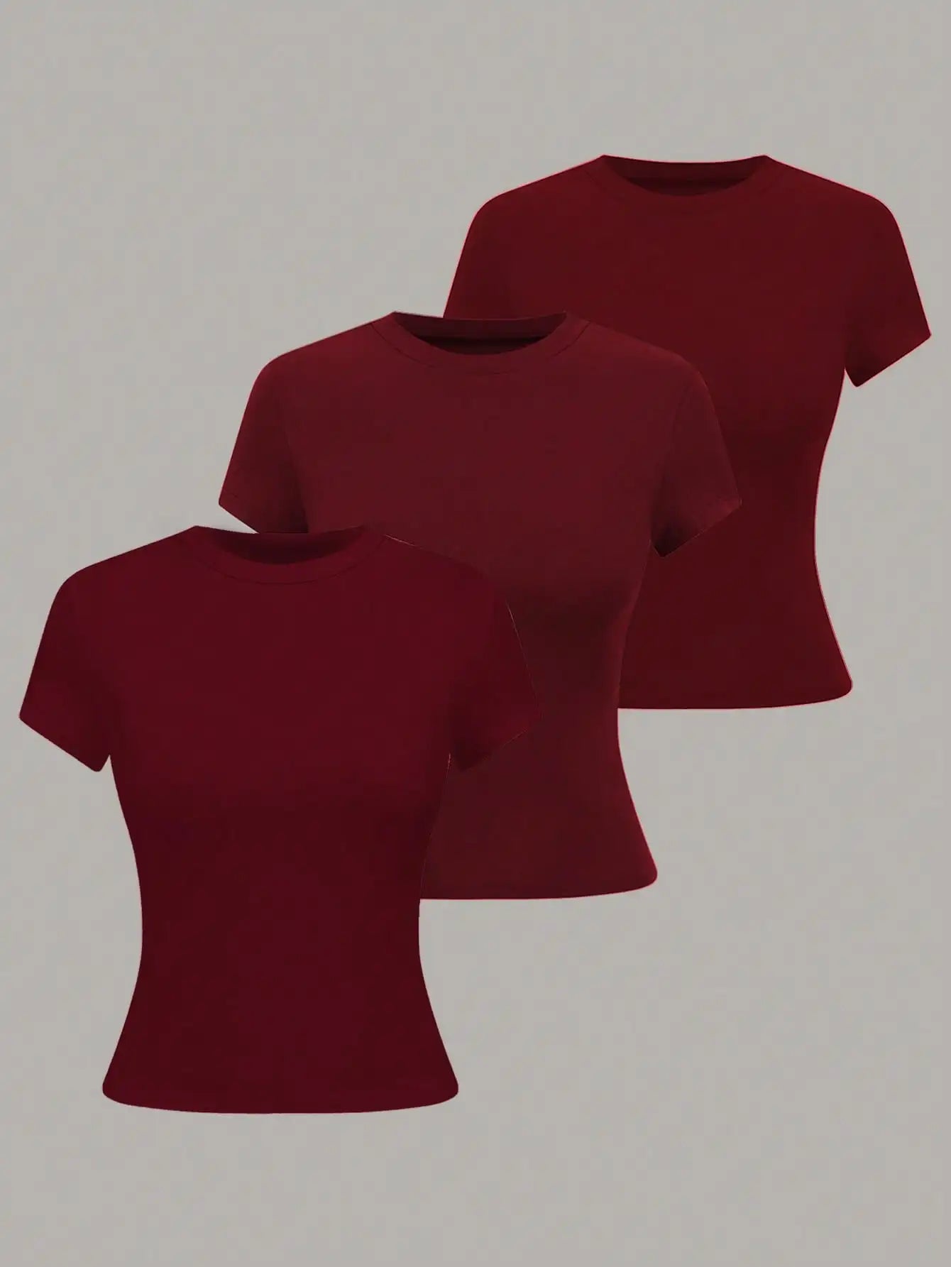 Women's Solid Color Short Sleeve T-Shirt