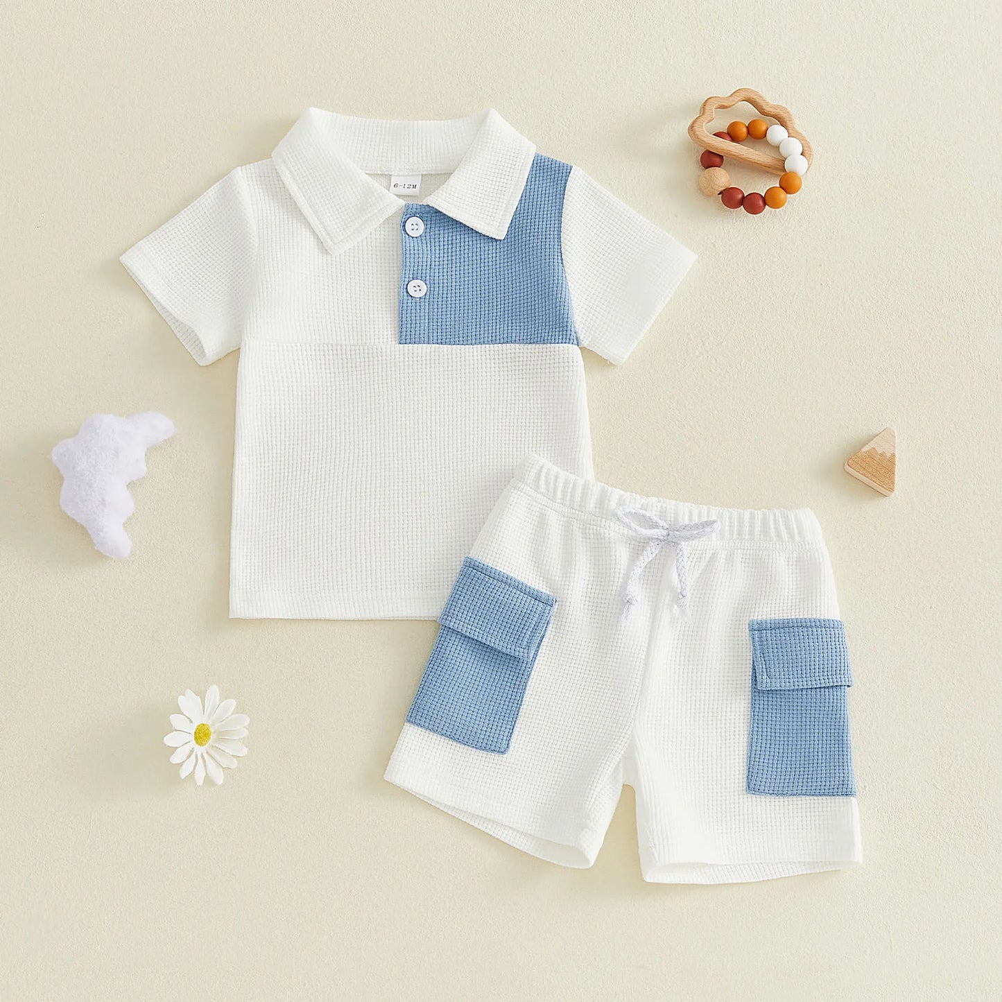 Boy's  Short Sleeve  Shirt and Cargo Shorts Combo