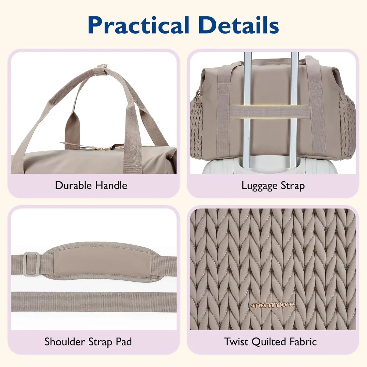 Large Capacity Travel Diaper Bag with Pacifier Case