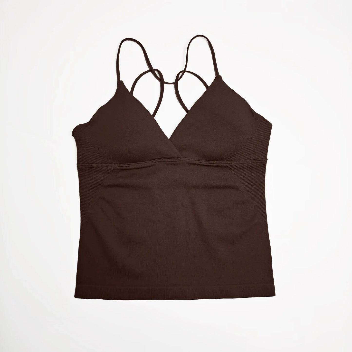 Twist Front Longline Top Women's Seamless Thin Straps Tank Tops