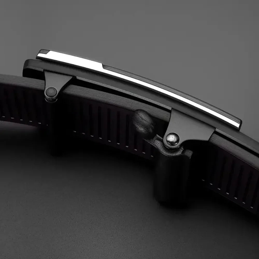 Fashion PU Leather Men's Business Belt Automatic Buckle Adjustable Men's Waist Strap Men's Leather Belt for Leisure Work Party