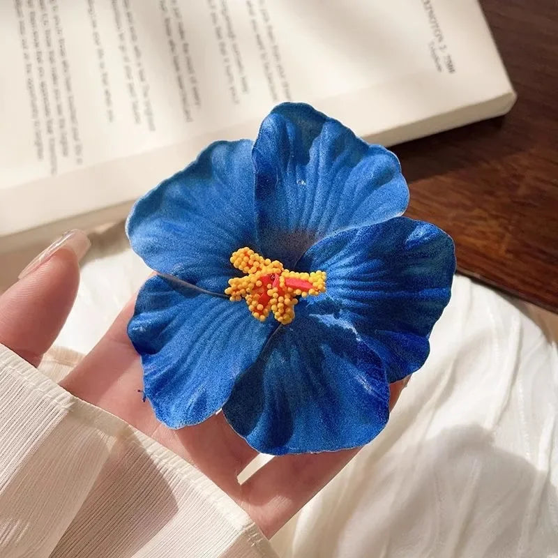 2/4/6 pcs  Hibiscus Lily Barrettes Hairpin