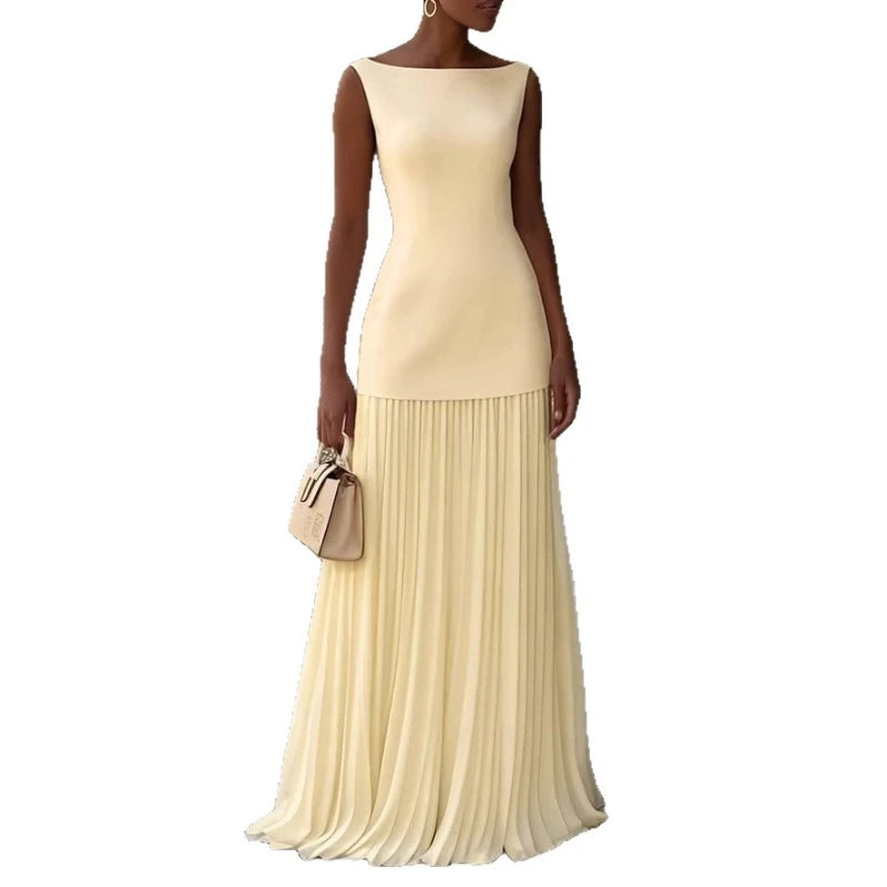 Fashion Elegant Dress Vest Overskirt Pleated Women's Two-piece Set