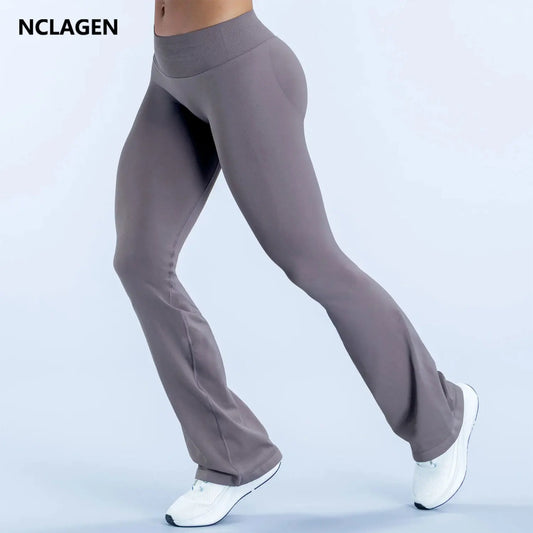 Flares Gym Clothes Woman Seamless Pilates Yoga Leggings Scrunch Booty Peach Hip Lifting Fitness Workout Sports Pants