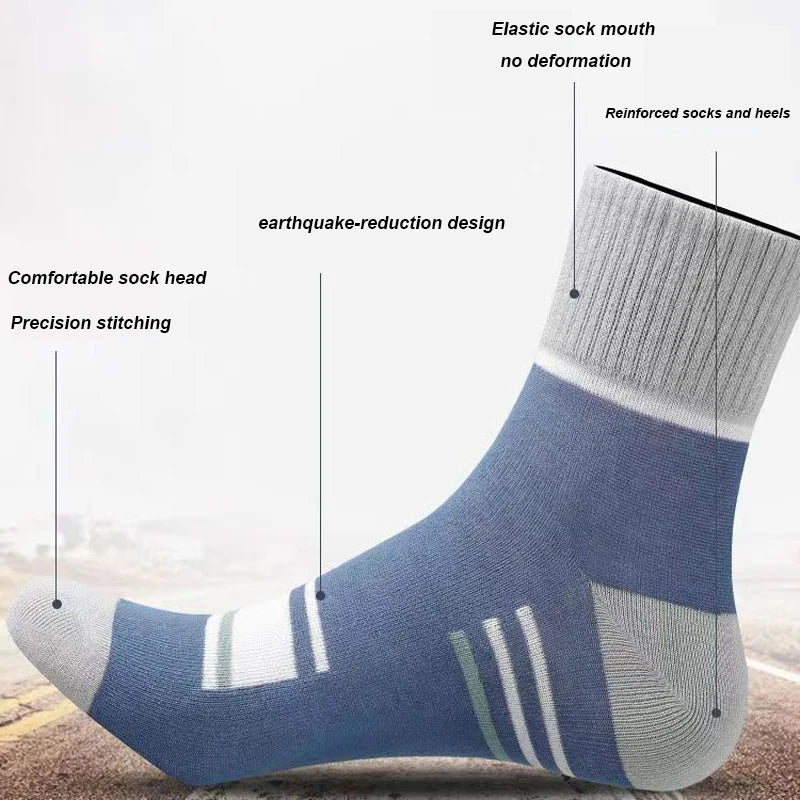 6Pairs Men Socks Breathable Cotton Sweat Absorption