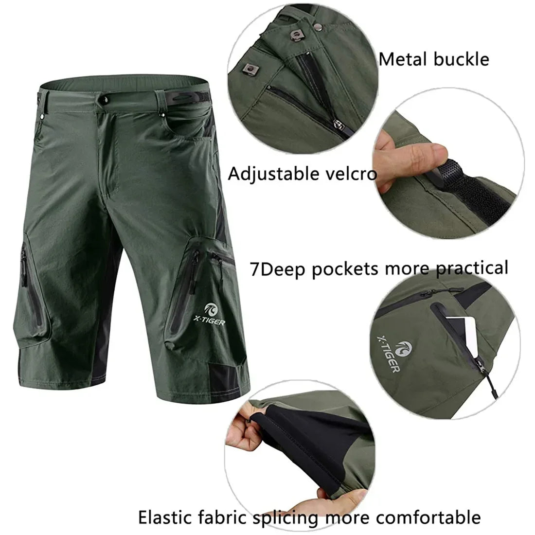 Men's Cycling Shorts With 5D Gel Pad Cycling Underwear Mountain Bike Downhill Shorts