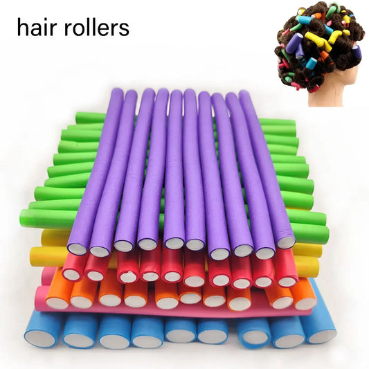 10pcs Flexible Hair Curling Rod, Soft Foam Bendy Twist Curls Flexi Rollers No Heat