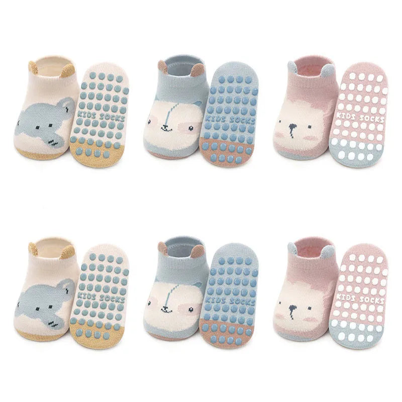 6 Pairs Cotton Socks Non-slip Boys and Girls