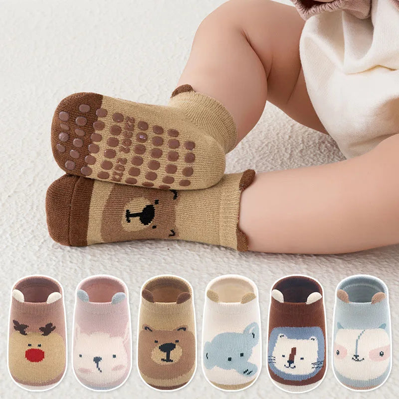 6 Pairs Cotton Socks Non-slip Boys and Girls