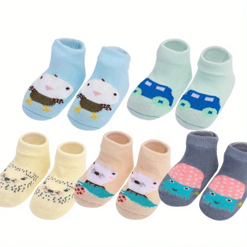 Children's Socks for Girls Boys Non-slip Print Cotton Toddler Baby