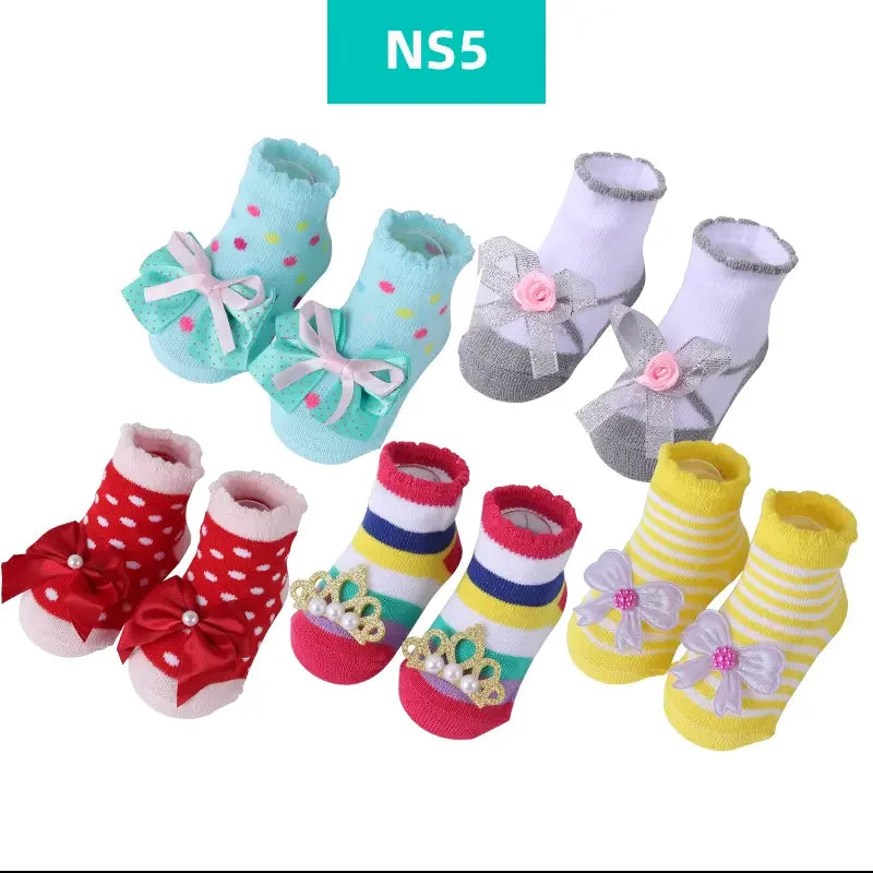 Children's Socks for Girls Boys Non-slip Print Cotton Toddler Baby