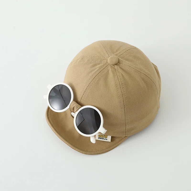 Sunglasses Detachable Baby Duck Tongue Hat Fashion Children Baseball Hats 1-5Year Kids Outdoor Sunscreen Cap Sun Glasses Visors