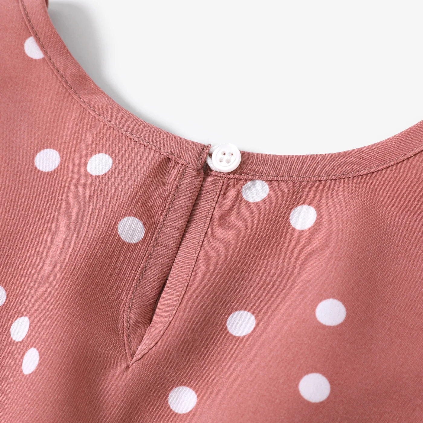 All Over Dots Pink Ruffle Flutter-sleeve Summer Dress