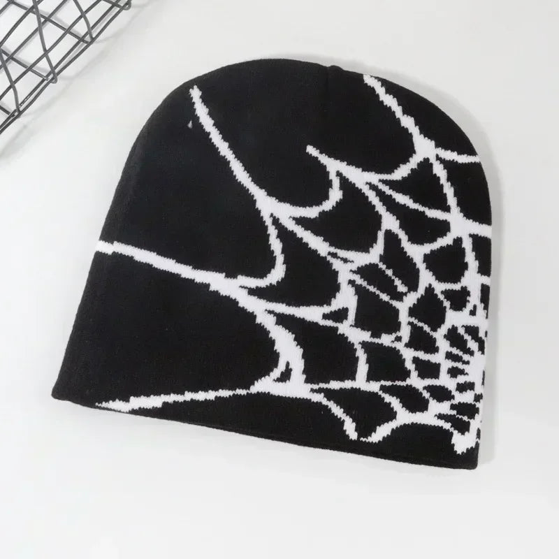 Beanies Hat Spider Embroidered Winter Hats Knitted Bonnet Cap Soft Woolen