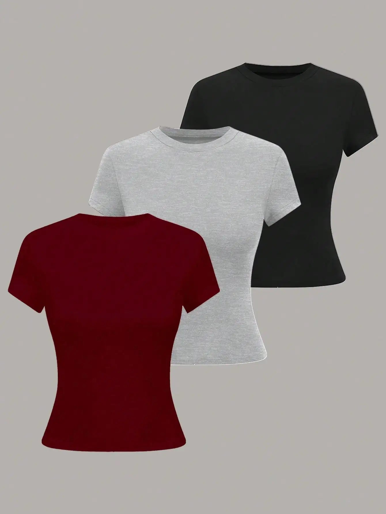 Women's Solid Color Short Sleeve T-Shirt