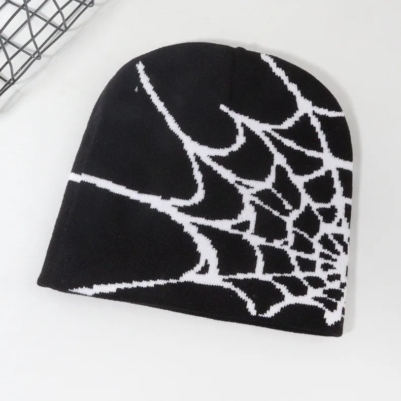 Beanies Hat Spider Embroidered Winter Hats Knitted Bonnet Cap Soft Woolen