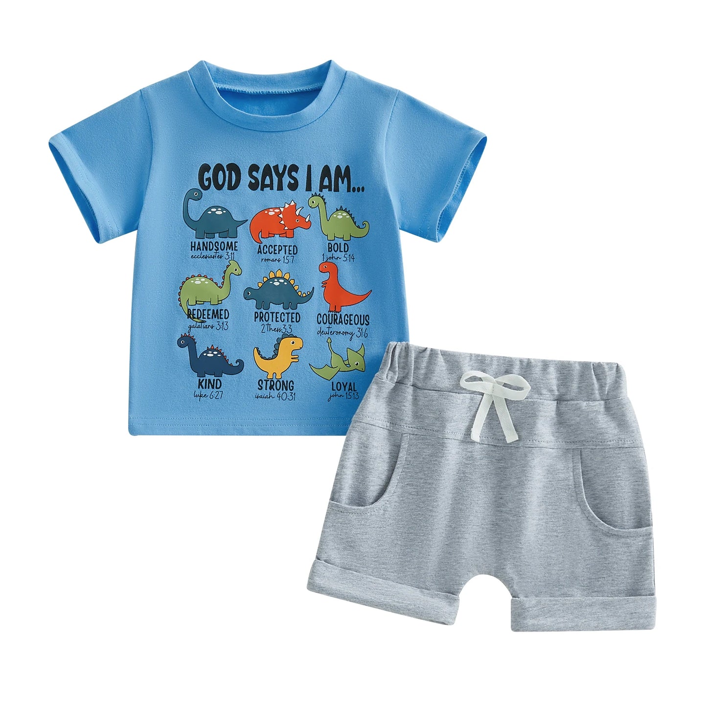 Dinosaur Print Top and Shorts