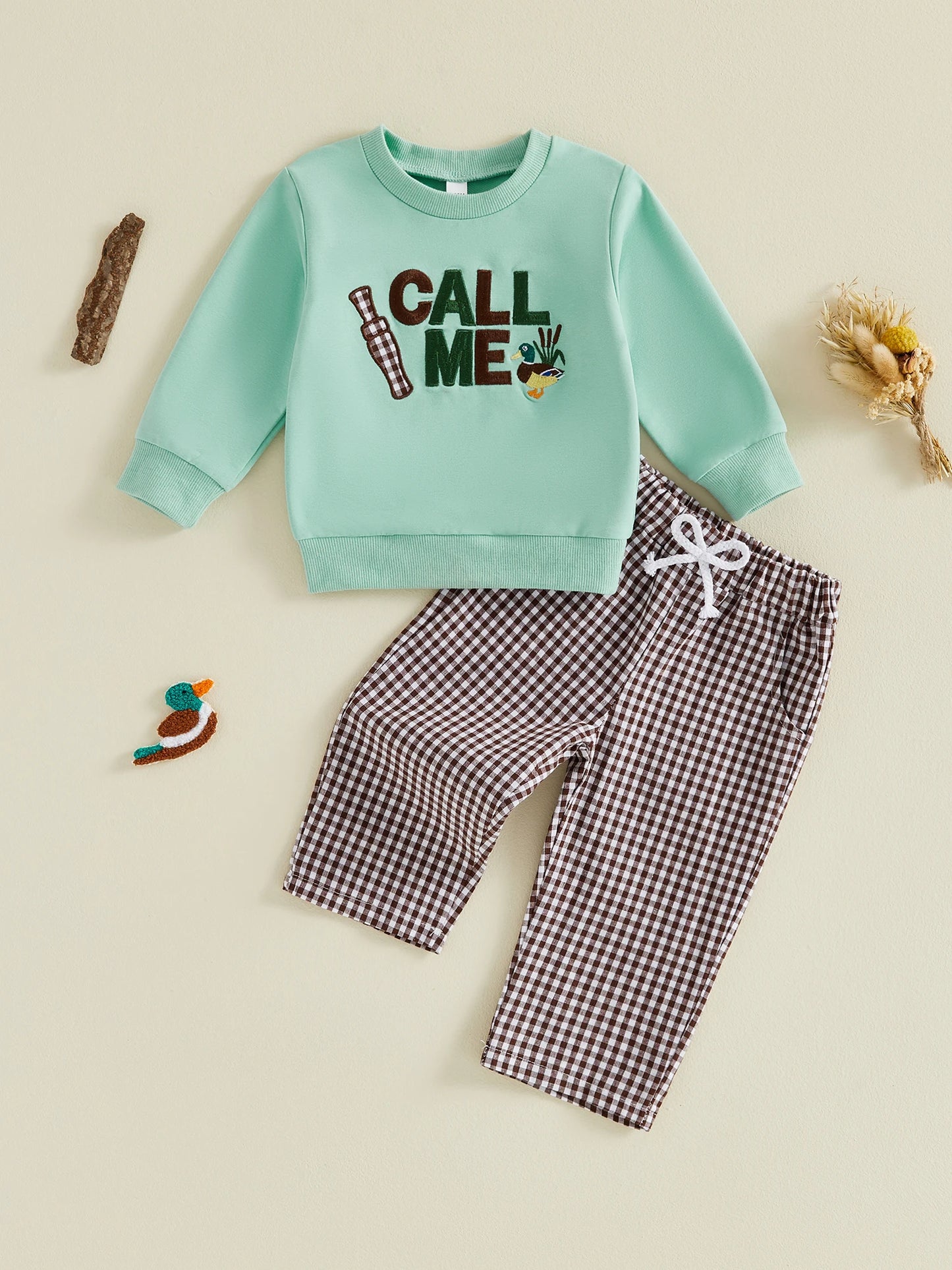 Duck Embroidery Long Sleeve Sweatshirt