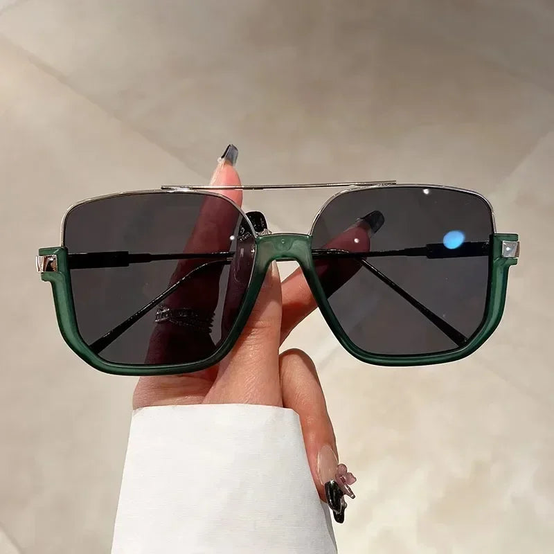 Vintage Oversized Sunglasses Women Square Shades Eyewear
