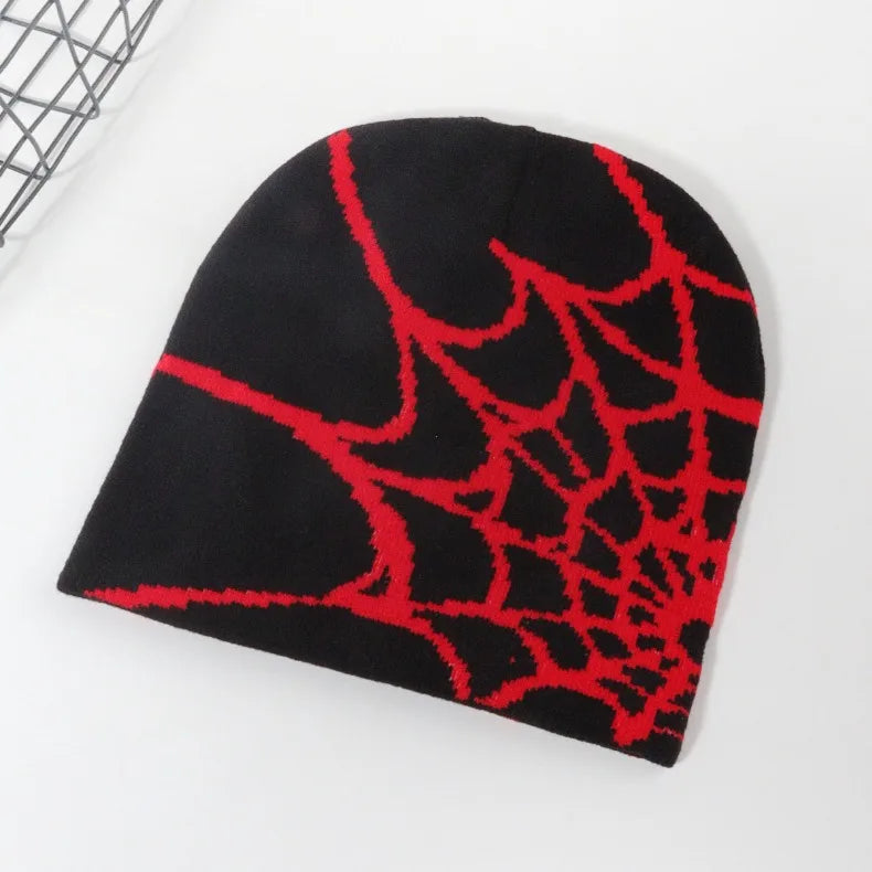Beanies Hat Spider Embroidered Winter Hats Knitted Bonnet Cap Soft Woolen