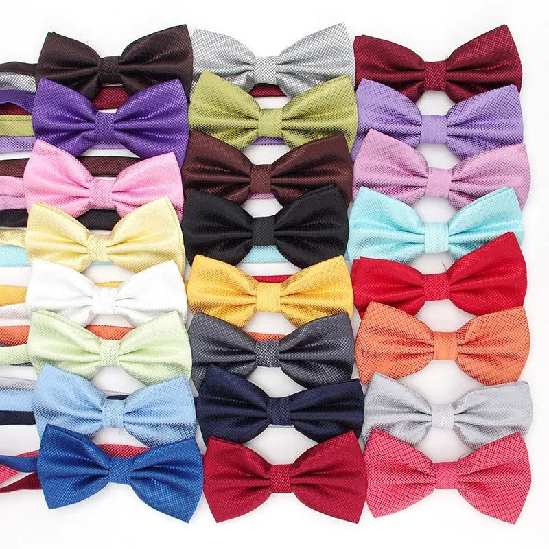 Solid Color Bow Ties for Boys Girls Multicolor Adjust Neck Bow Tie