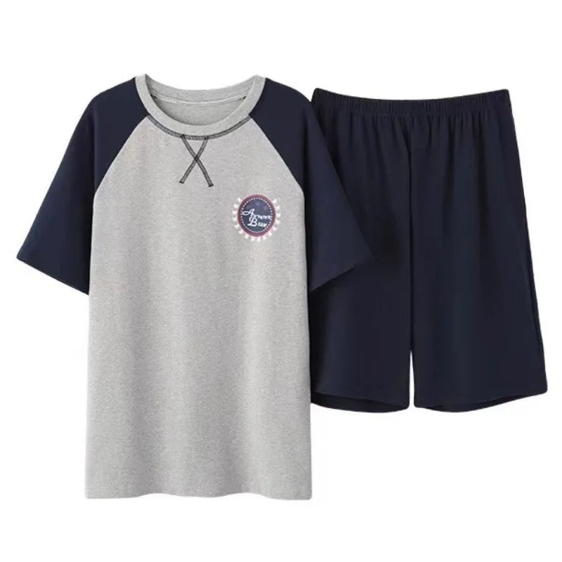 Cotton Men's Pajama Top and Pants Loungewear Two Piece