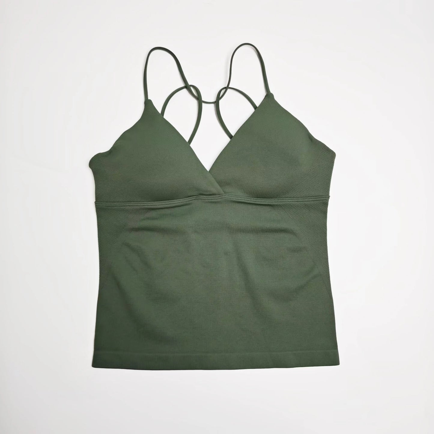 Twist Front Longline Top Women's Seamless Thin Straps Tank Tops