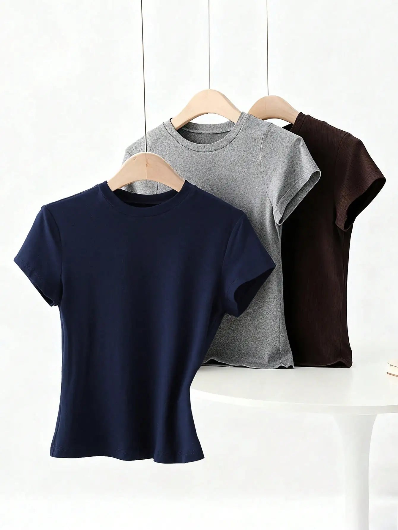 Women's Solid Color Short Sleeve T-Shirt