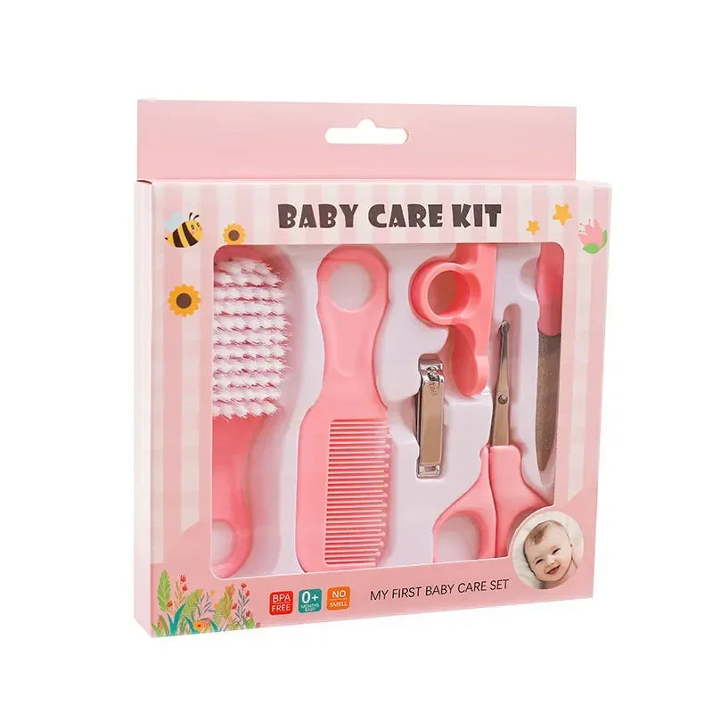 Baby Nail & Hair Care Set 6pcs, Comb Brush Scissors Clipper Trimmer