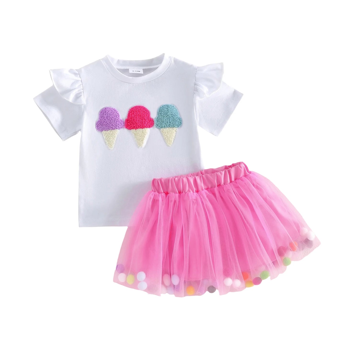 Watermelon Print Sleeveless Top and Ruffled Skirt Set