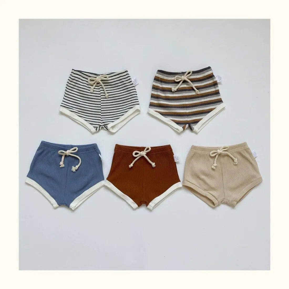 2 Pieces Boy Clothes Sets Soft Short Sleeve T-shirt Tops Striped Shorts
