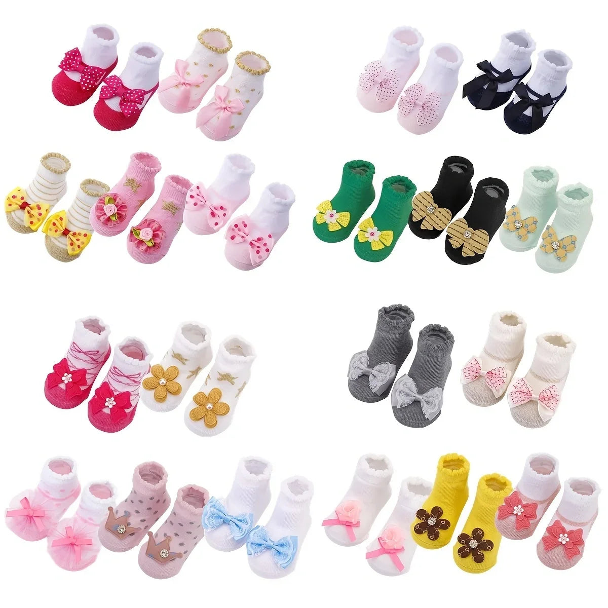Children's Socks for Girls Boys Non-slip Print Cotton Toddler Baby