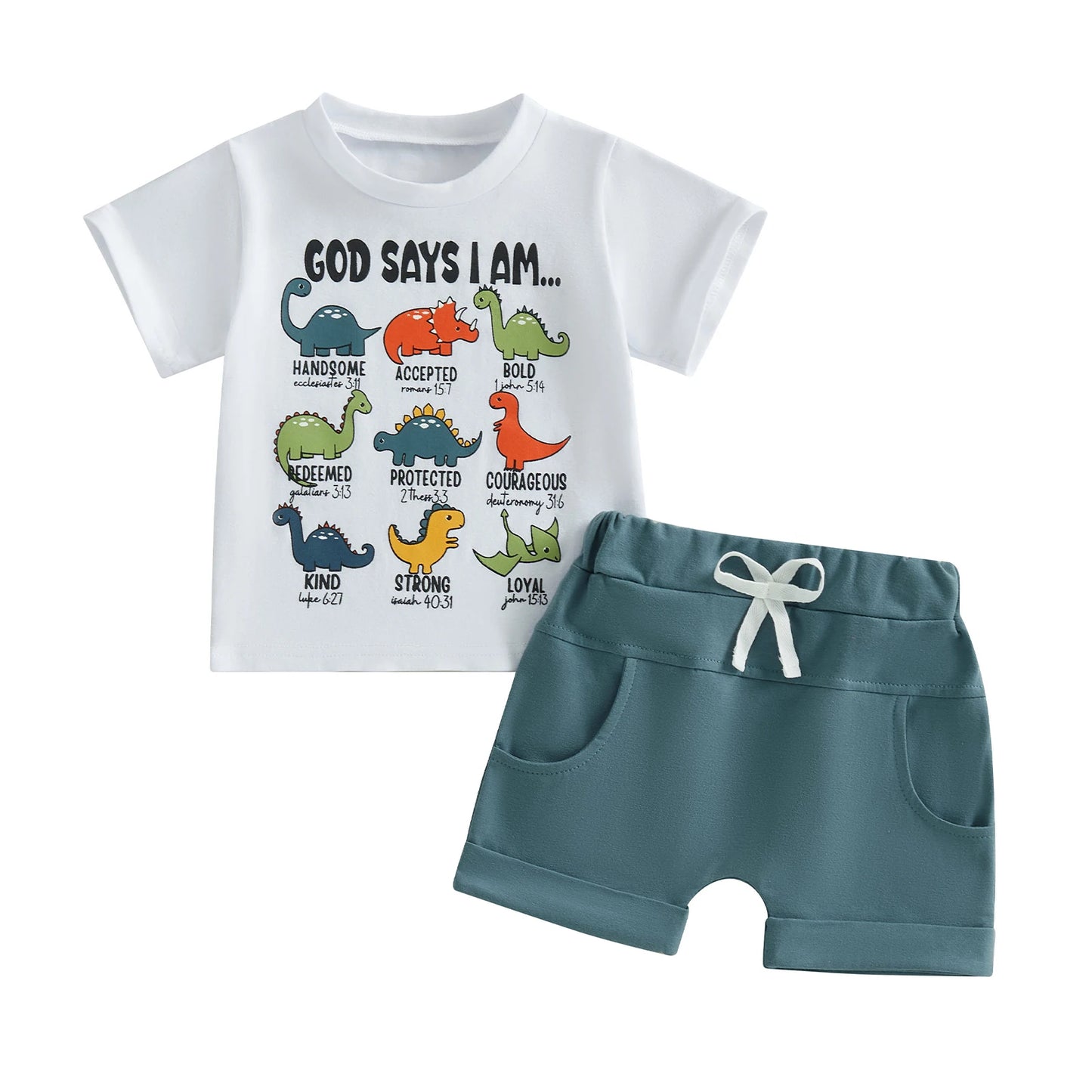 Dinosaur Print Top and Shorts