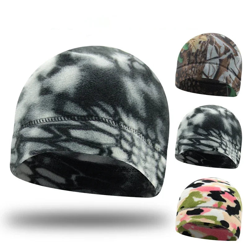 Fleece Cap, Thermal Windproof Camouflage Elastic Skull Cap