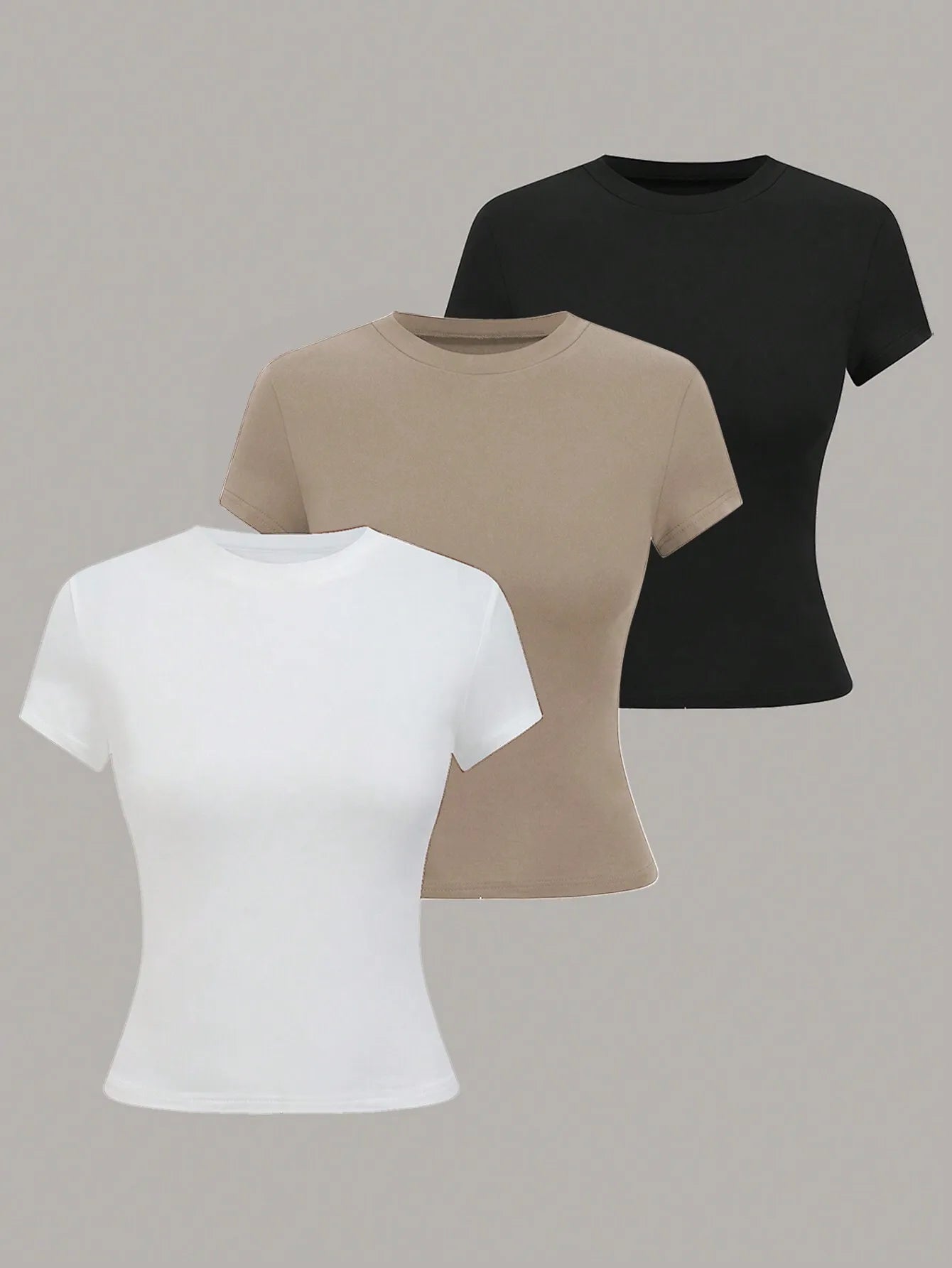 Women's Solid Color Short Sleeve T-Shirt