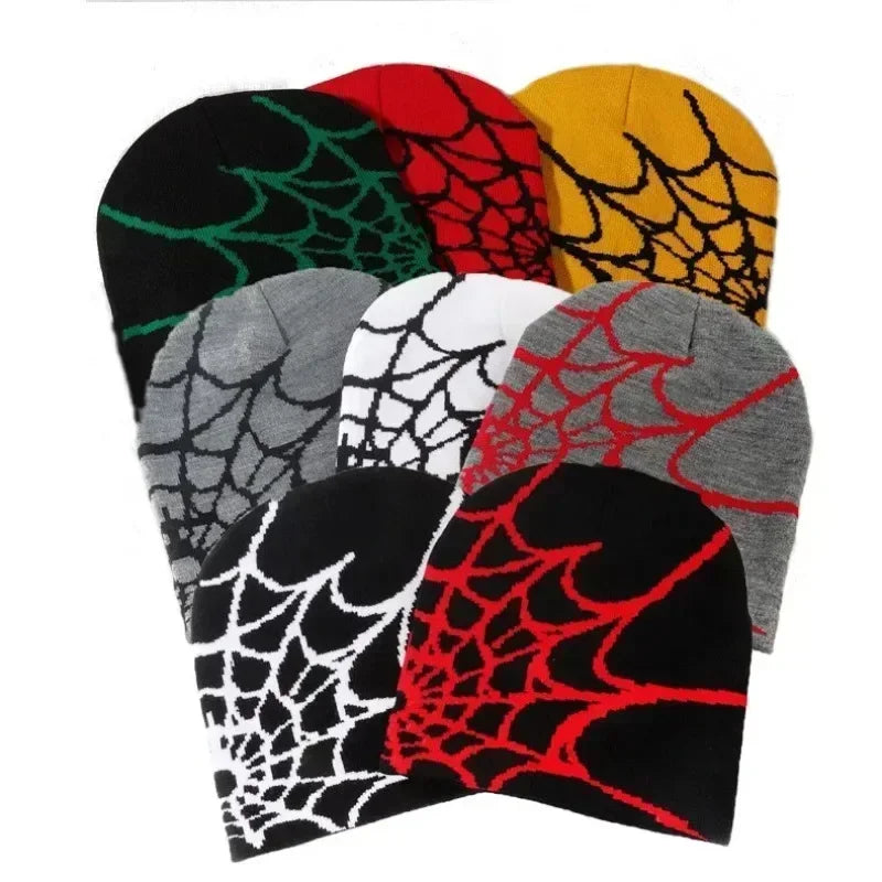 Beanies Hat Spider Embroidered Winter Hats Knitted Bonnet Cap Soft Woolen