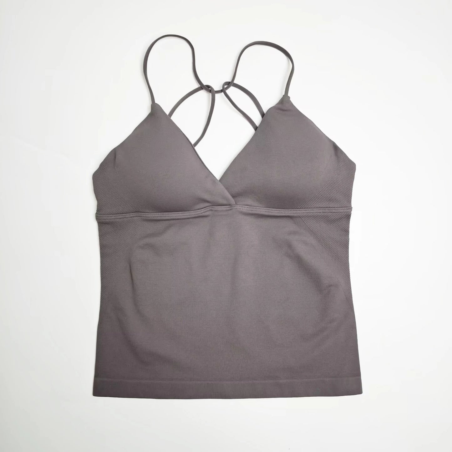 Twist Front Longline Top Women's Seamless Thin Straps Tank Tops