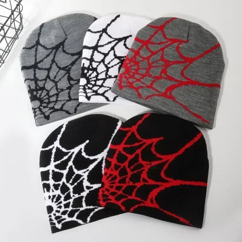 Beanies Hat Spider Embroidered Winter Hats Knitted Bonnet Cap Soft Woolen