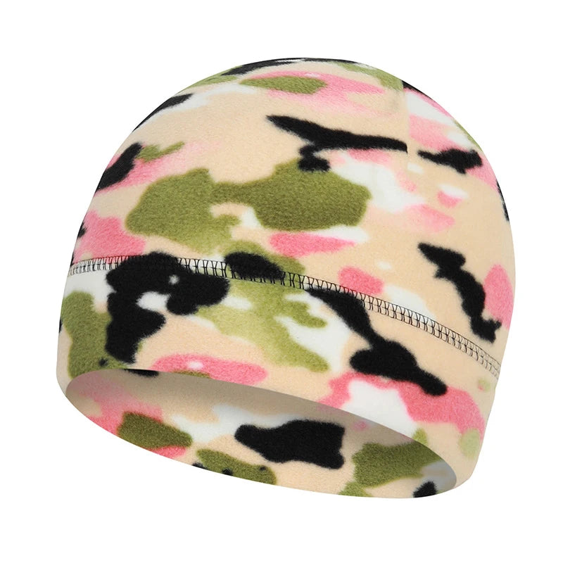 Fleece Cap, Thermal Windproof Camouflage Elastic Skull Cap