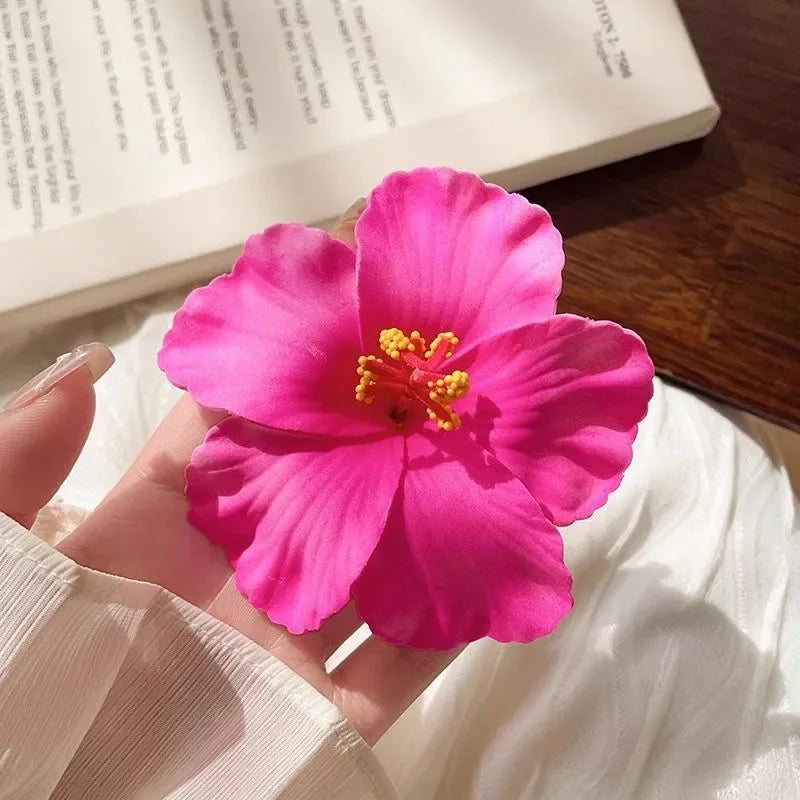 2/4/6 pcs  Hibiscus Lily Barrettes Hairpin