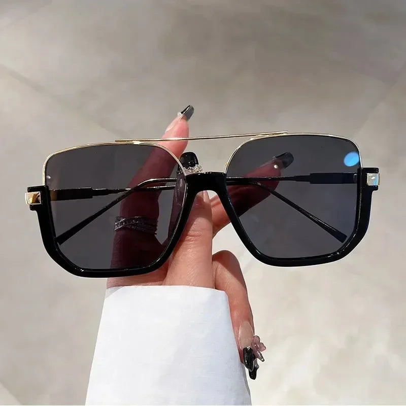 Vintage Oversized Sunglasses Women Square Shades Eyewear