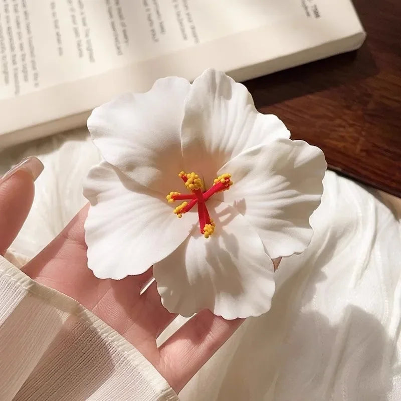 2/4/6 pcs  Hibiscus Lily Barrettes Hairpin