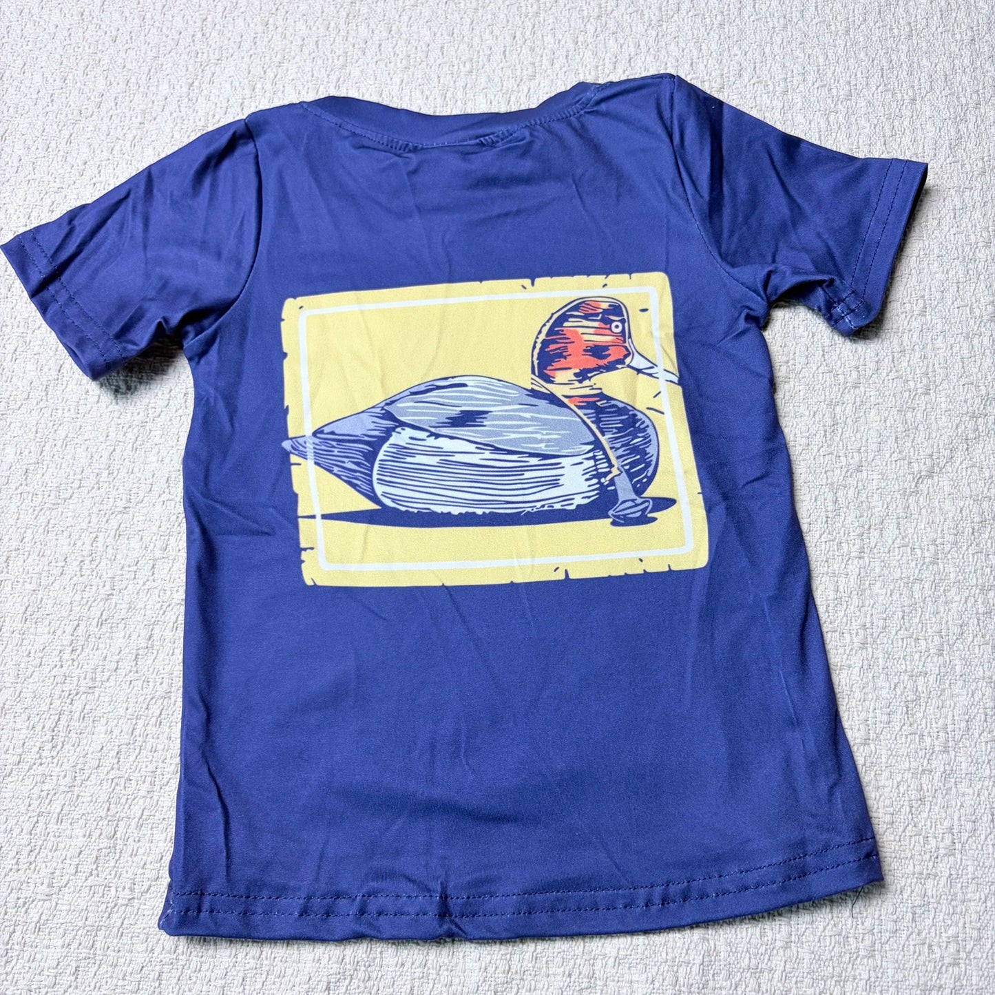 Boys Short Sleeve Tee Shirt Western Hunting Theme with Dog Deer Ducks Design
